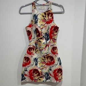 Abercrombie & Fitch Red and Yellow Floral Mini Dress